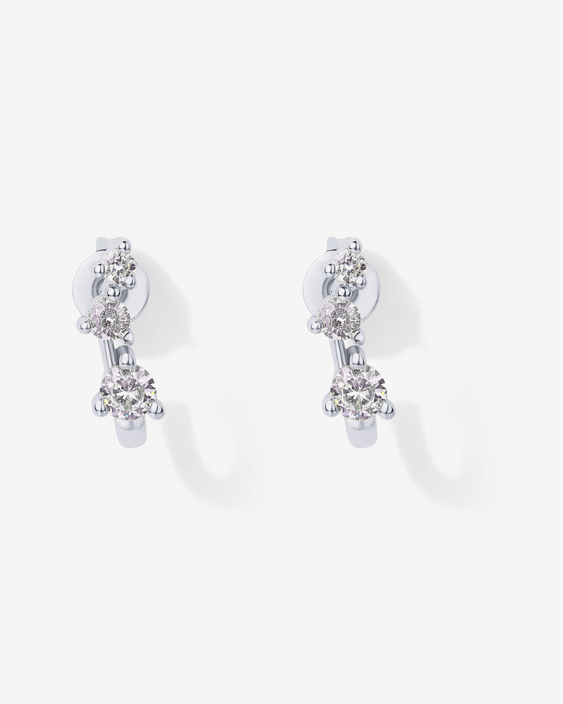 Rio Half Huggie Earrings #Variant_White Gold  