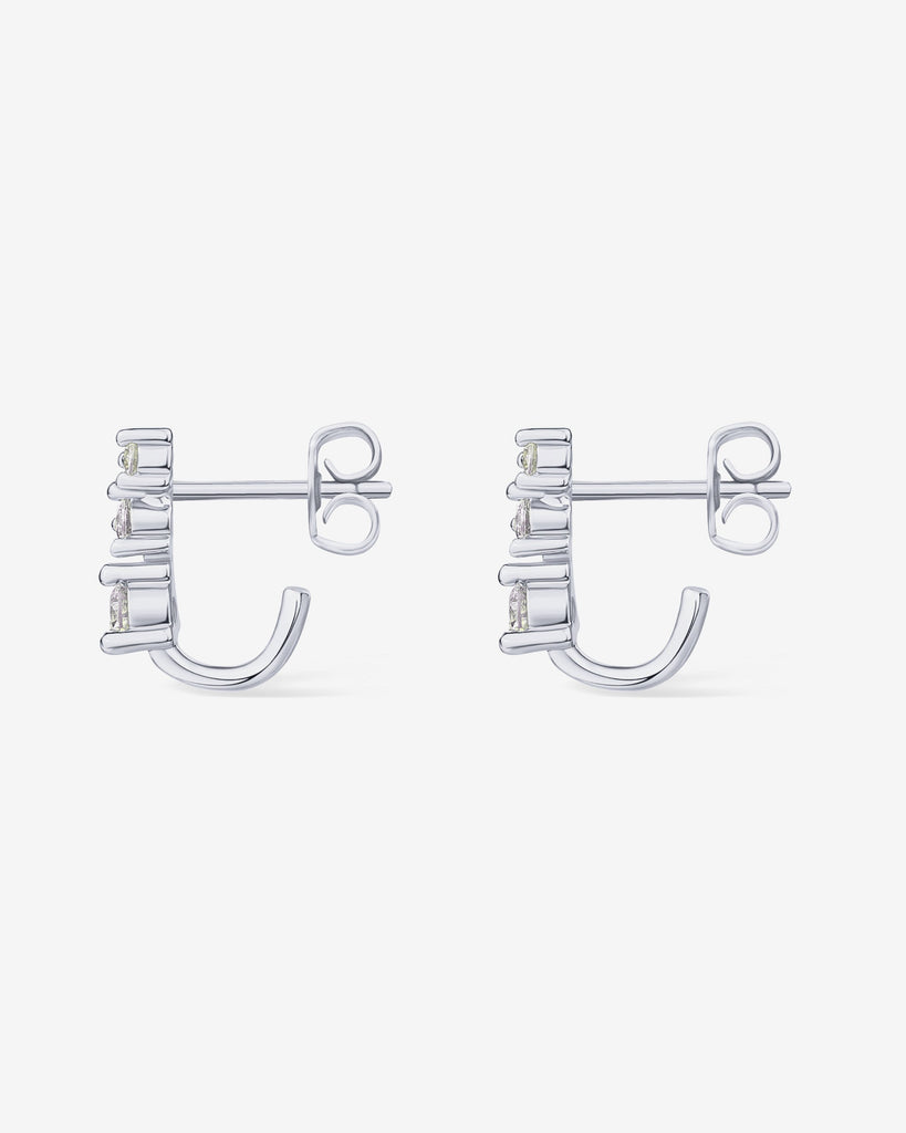 Rio Half Huggie Earrings #Variant_White Gold  