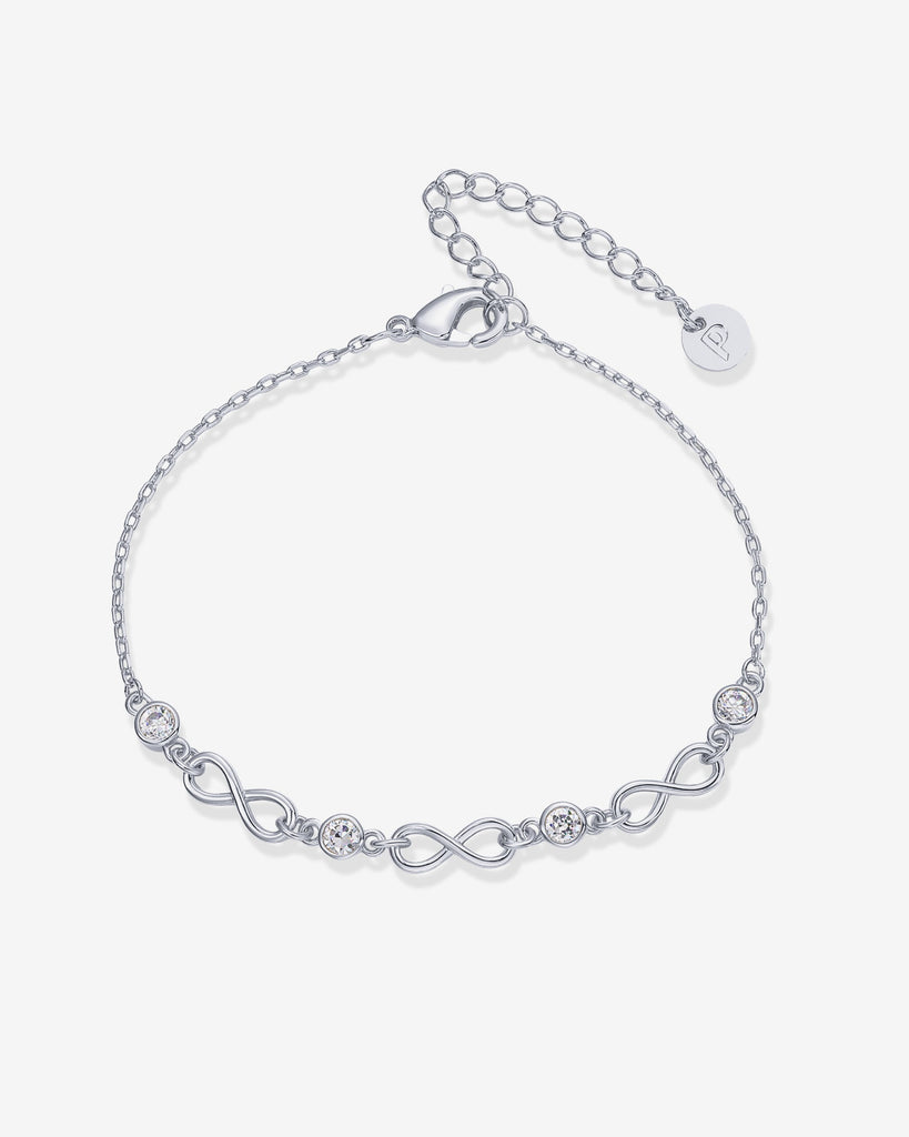 Infinity Station Chain Bracelet #Variant_White Gold  
