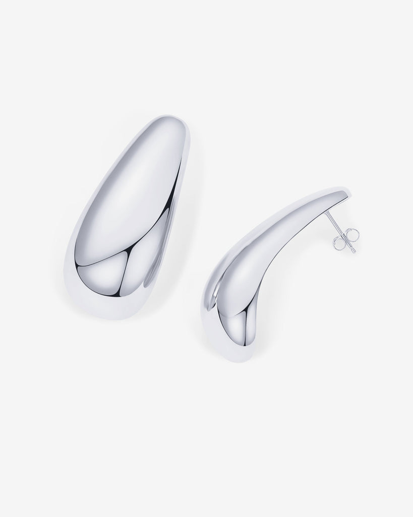 Teardrop Half Hoops #Variant_White Gold  