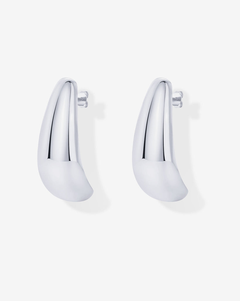 Teardrop Half Hoops #Variant_White Gold  