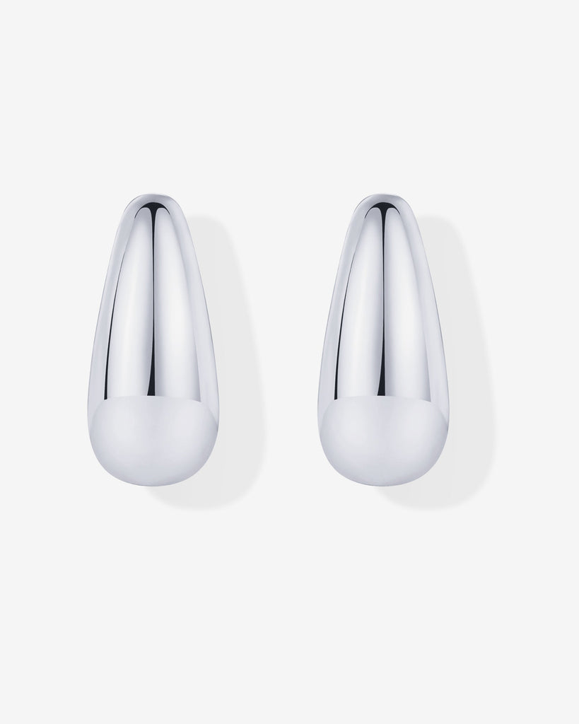 Teardrop Half Hoops #Variant_White Gold  