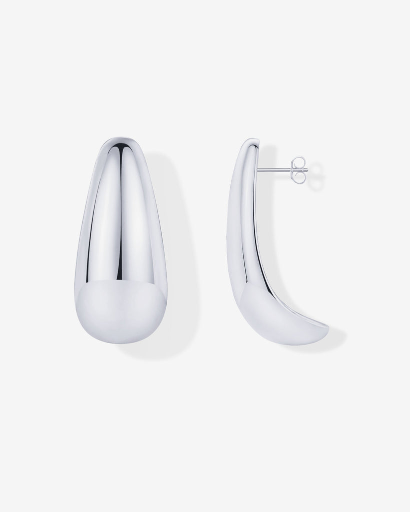 Teardrop Half Hoops #Variant_White Gold  