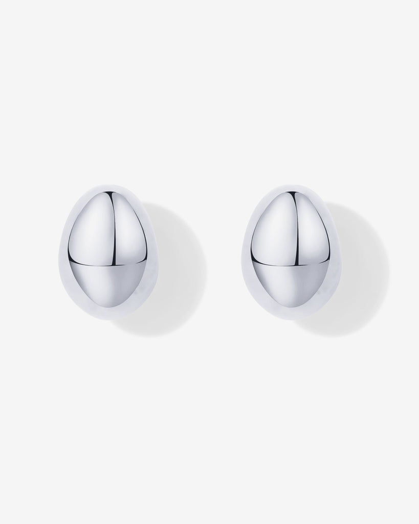 Chunky Dome Hoop Earrings #Variant_White Gold   