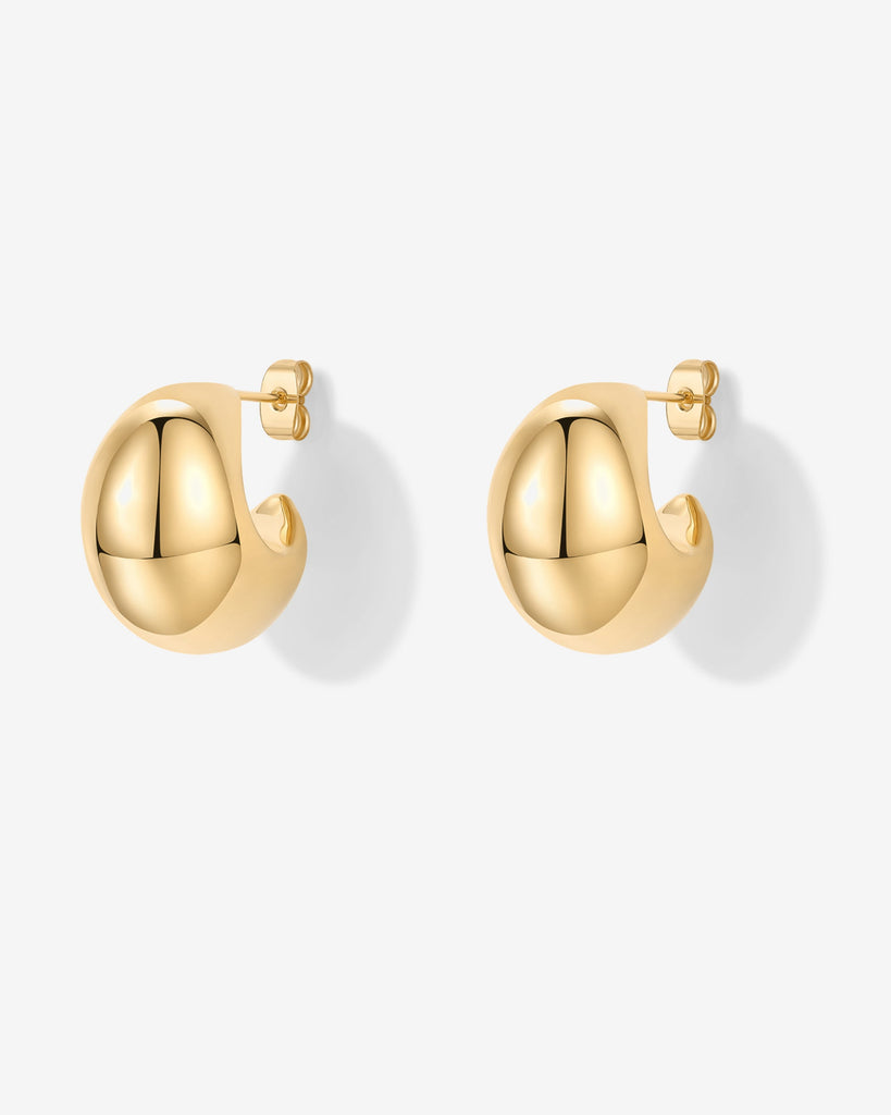 Chunky Dome Hoop Earrings #Variant_Yellow Gold   