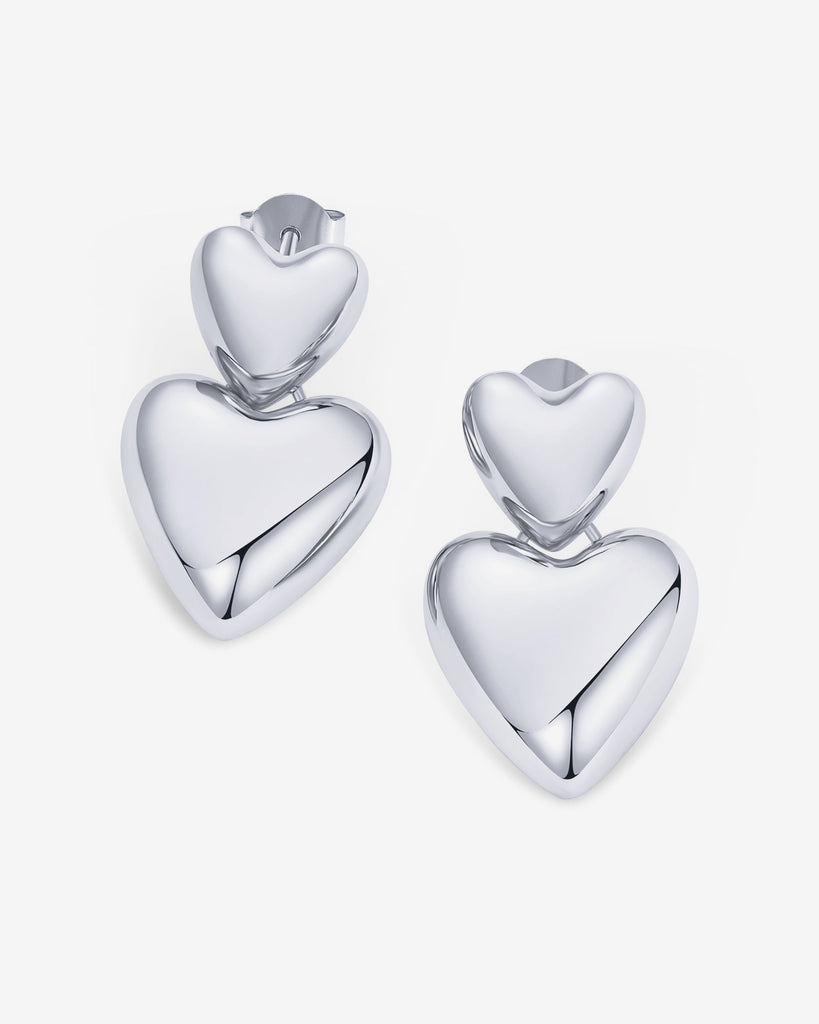 Teardrop Love Earrings #Variant_White Gold  