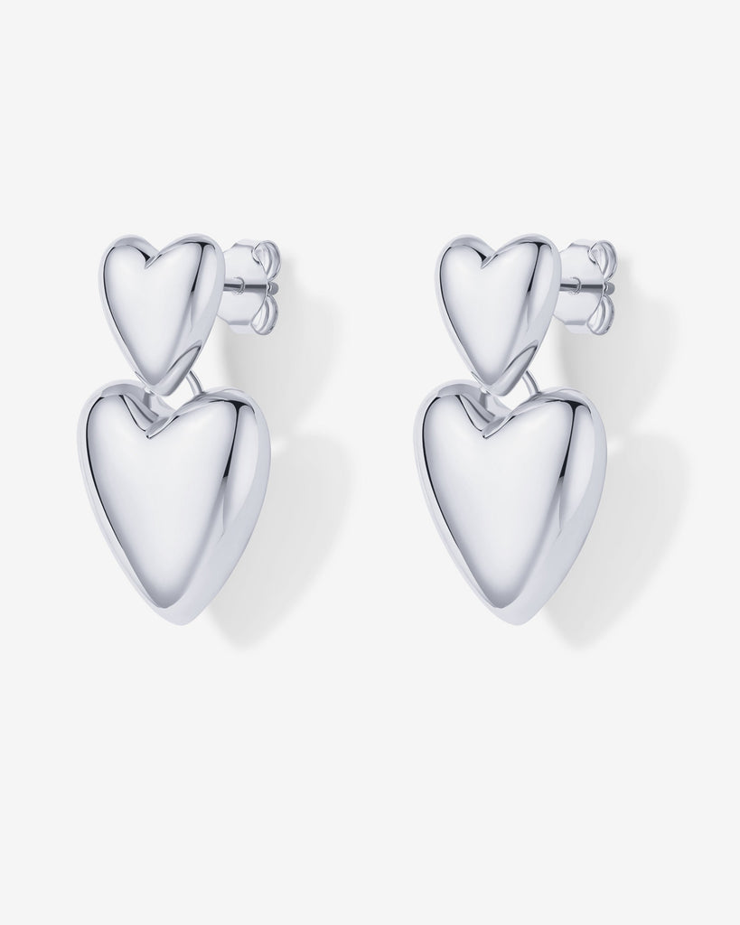 Teardrop Love Earrings #Variant_White Gold  