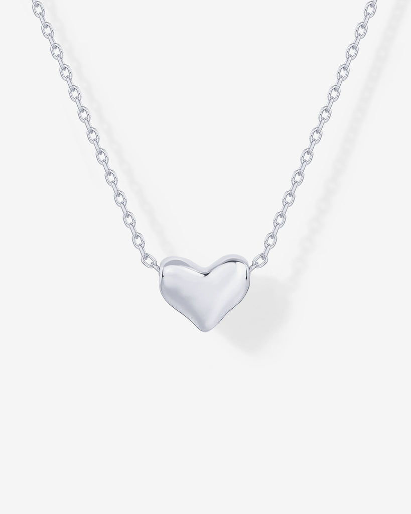 Tiny Heart Charm Necklace #Variant_White Gold  