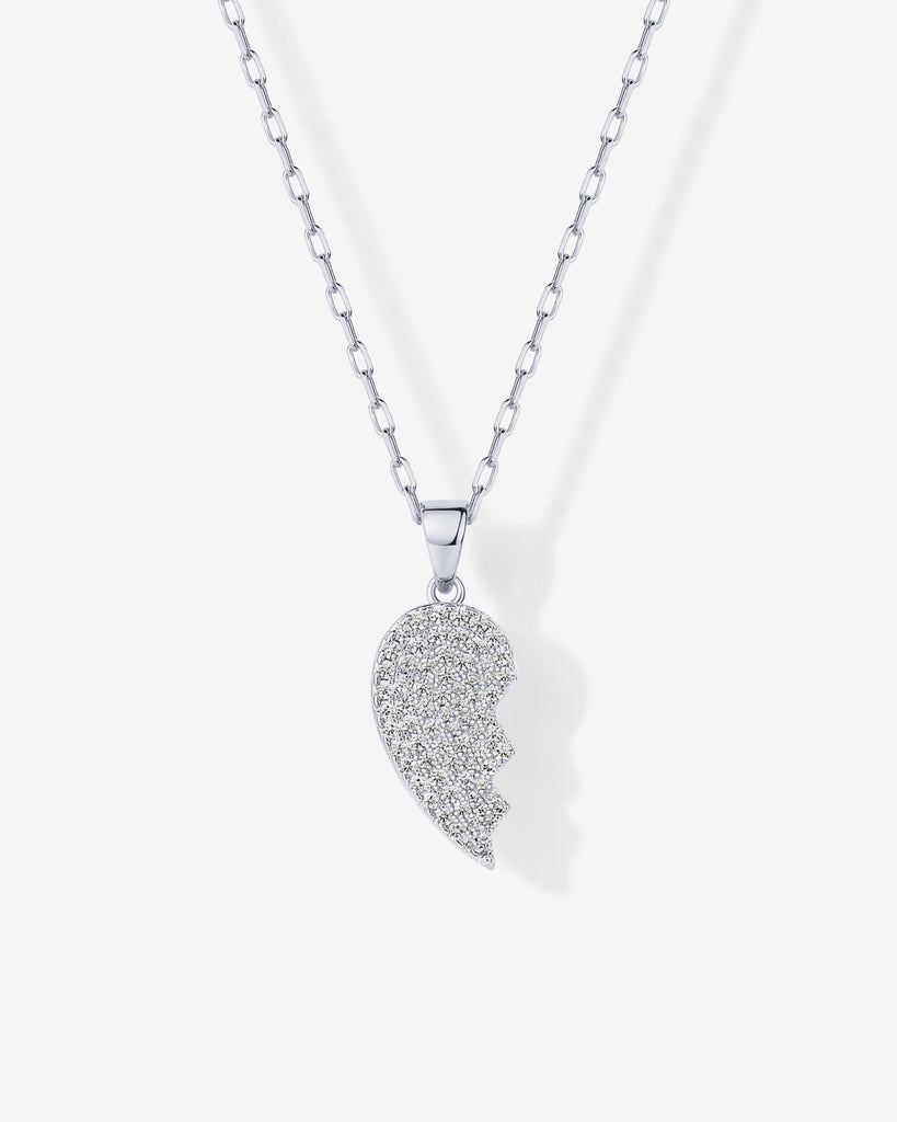 Heart Pendant Necklace Set #Variant_White Gold  
