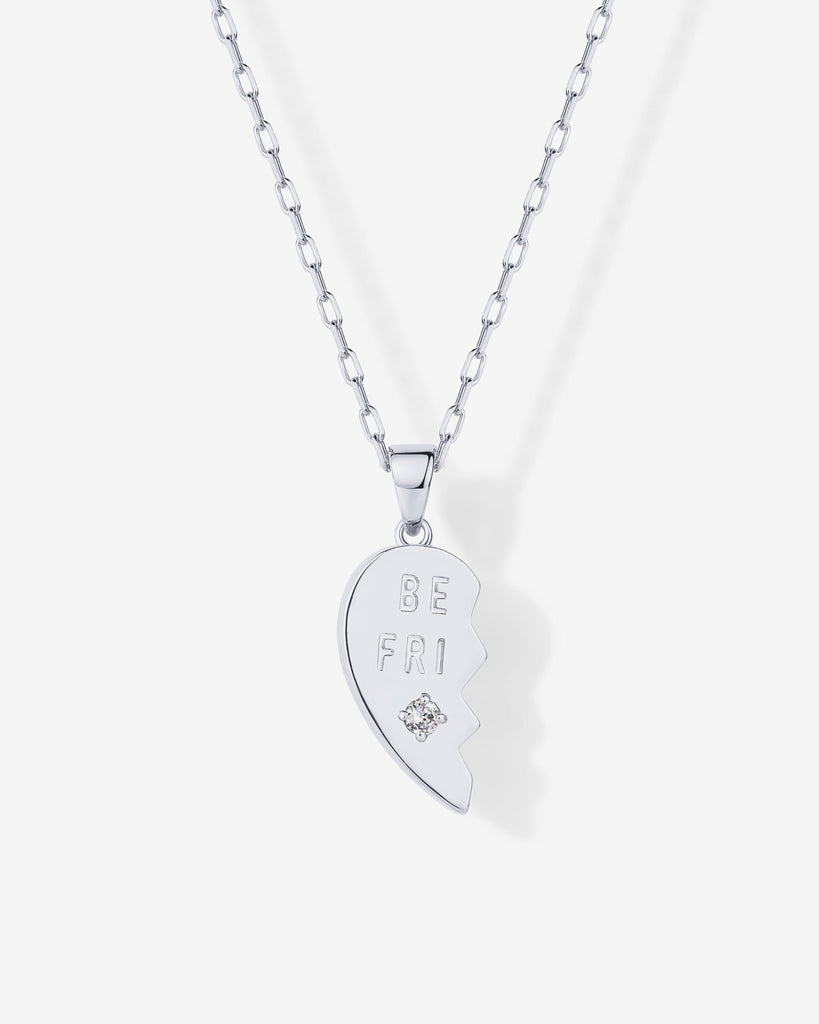 Heart Pendant Necklace Set #Variant_White Gold  