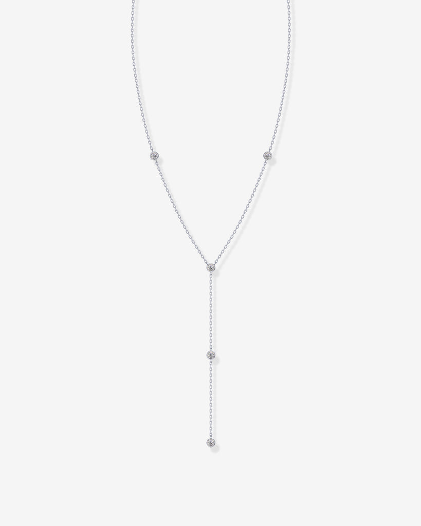 Lariat Station Necklace #Variant_White Gold  