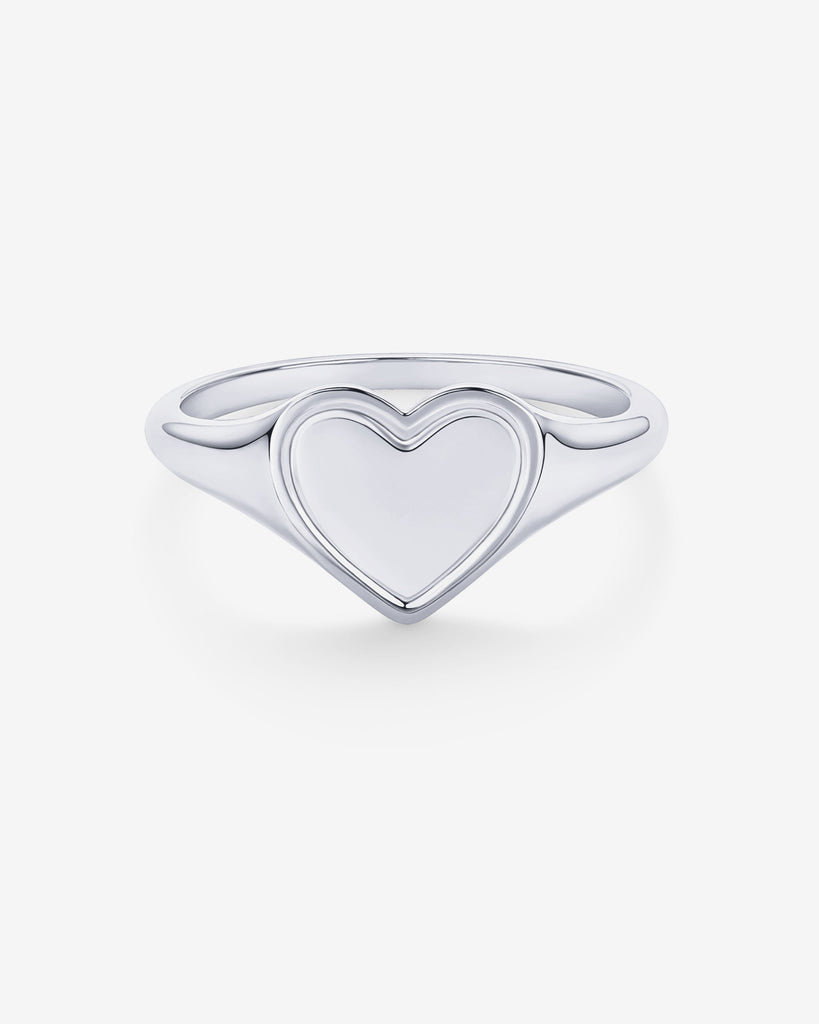 Chunky Heart Statement Ring #Variant_White Gold  