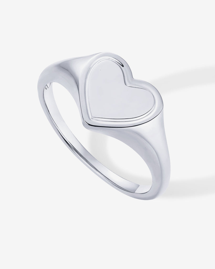 Chunky Heart Statement Ring #Variant_White Gold  