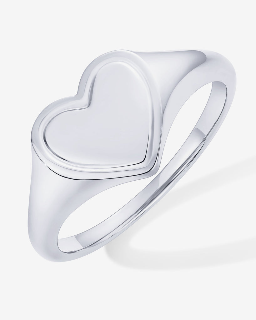 Chunky Heart Statement Ring #Variant_White Gold  