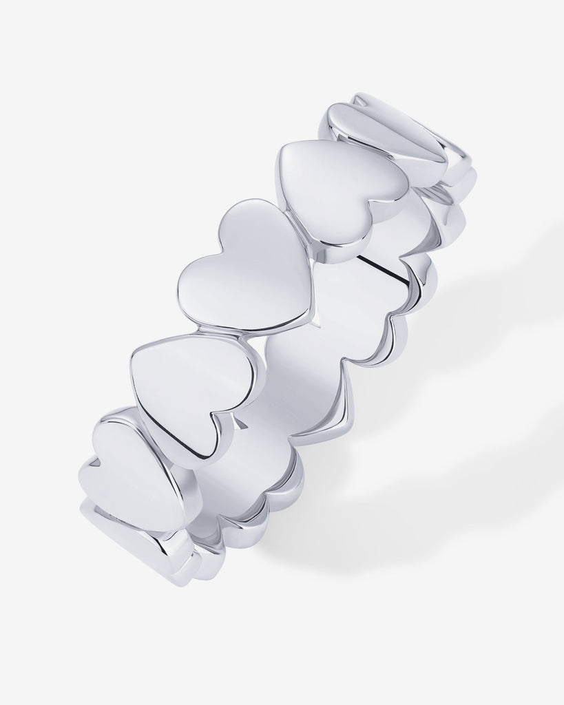 Heart Heart Stackable Ring #Variant_White Gold Rings 