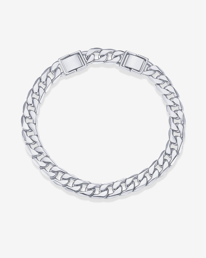 Classic Curb Chain Anklet #Variant_White Gold  