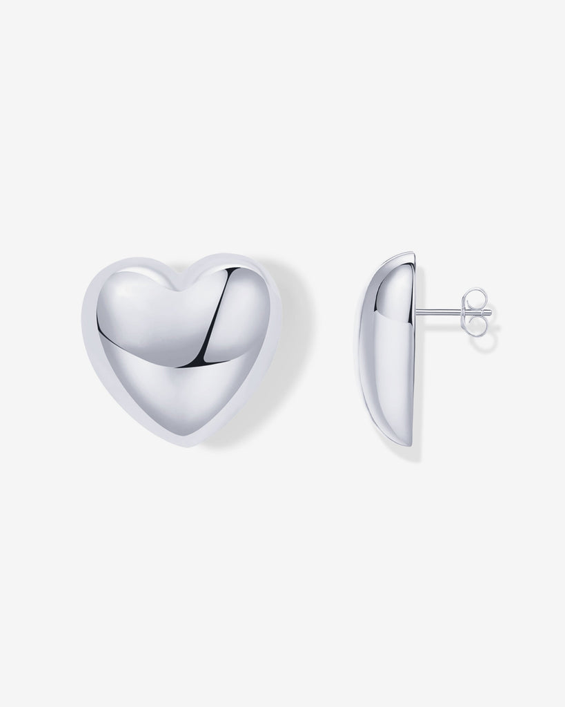 Oversized Heart Stud #Variant_White Gold  