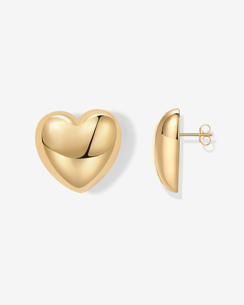 Oversized Heart Stud #Variant_Yellow Gold  