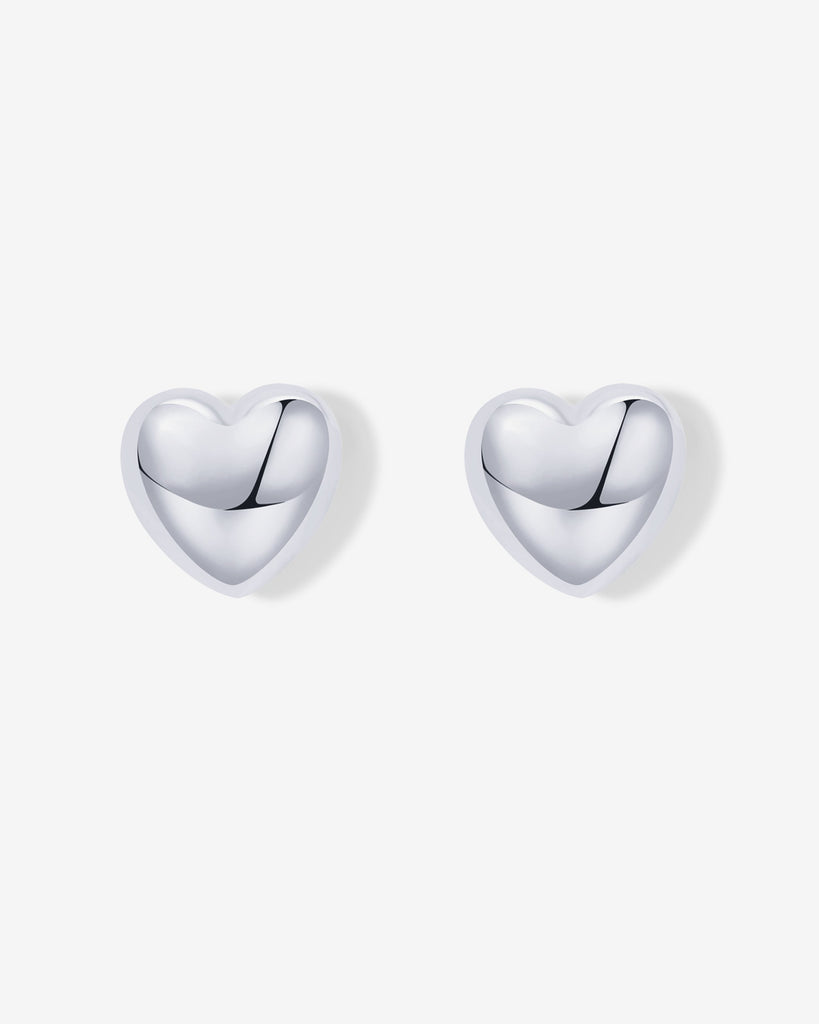 Oversized Heart Stud #Variant_White Gold  