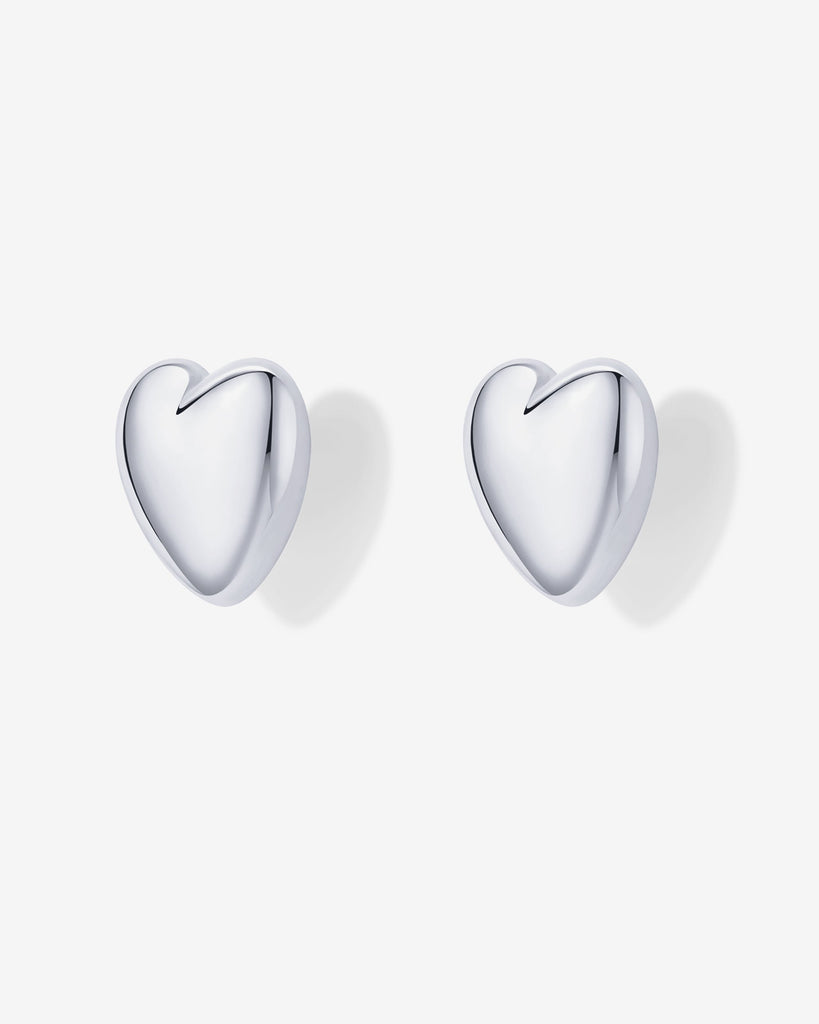Oversized Heart Stud #Variant_White Gold  