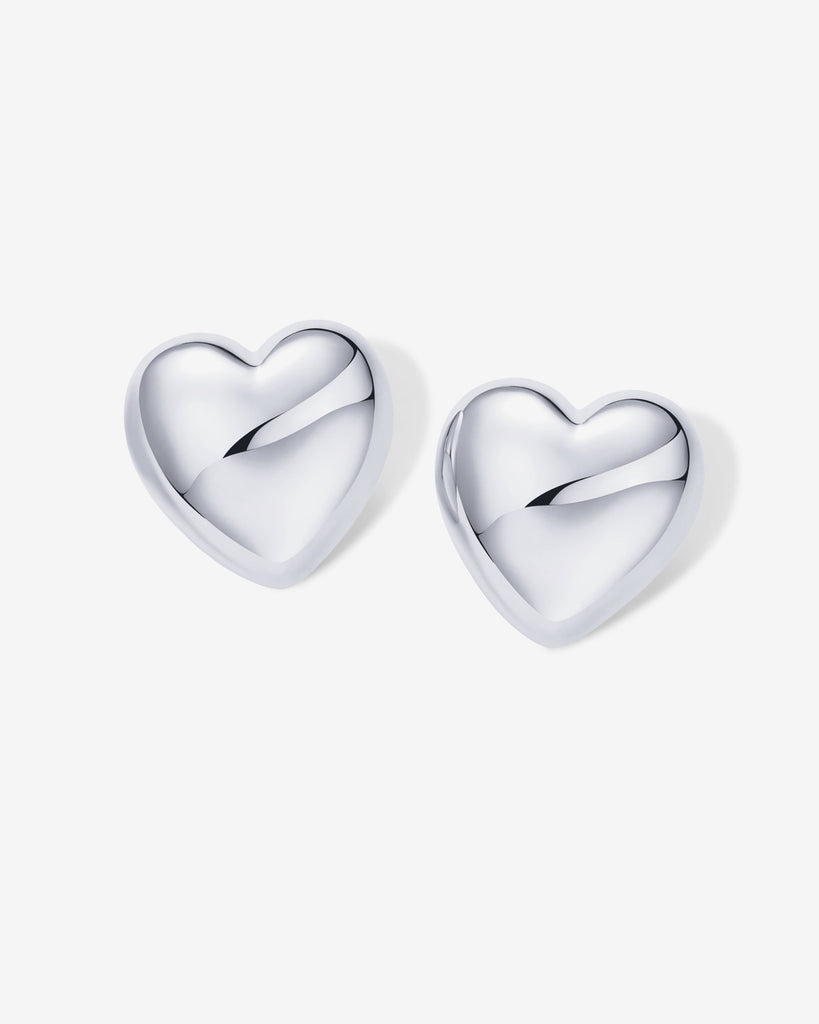 Oversized Heart Stud #Variant_White Gold  