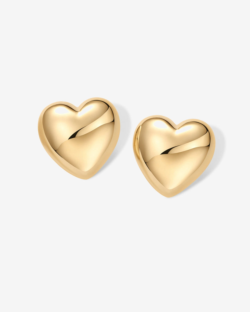 Oversized Heart Stud #Variant_Yellow Gold  