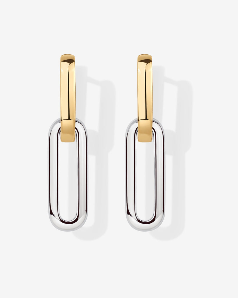 Two-Toned Link Chain Earrings   