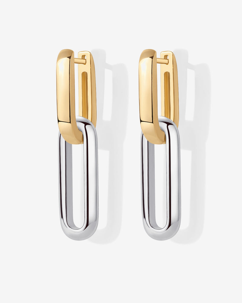 Two-Toned Link Chain Earrings   