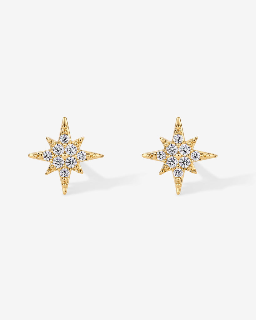 Cubic Zirconia Star Stud Earrings   