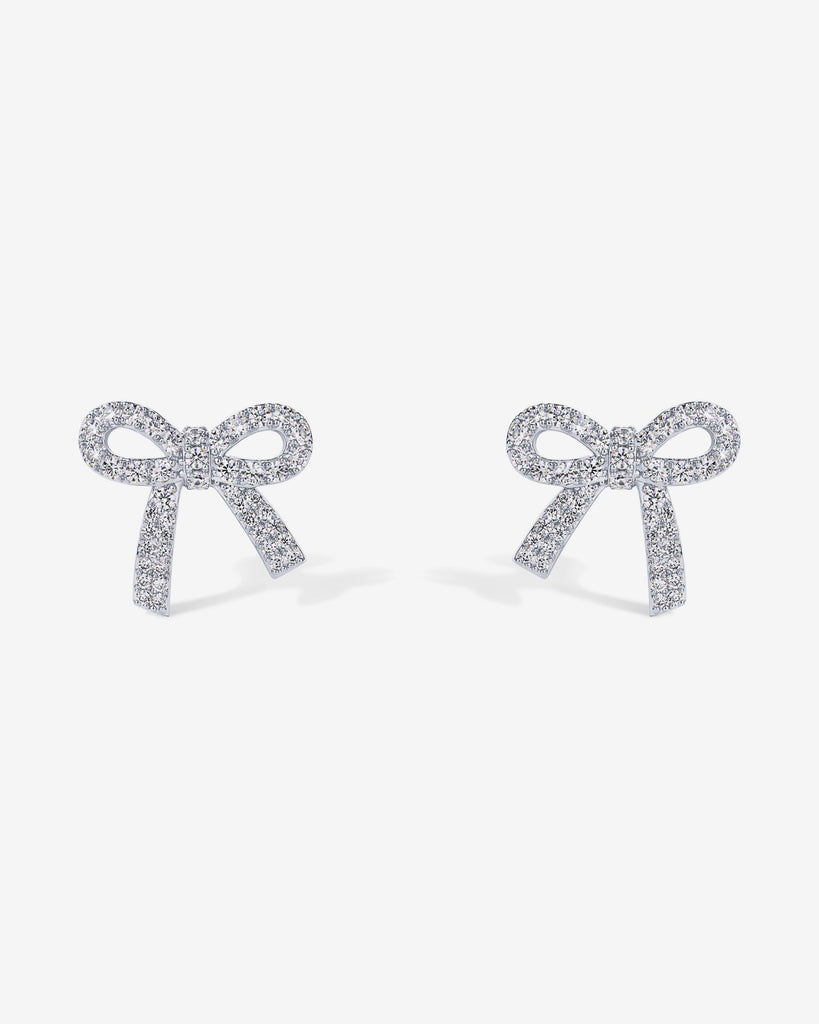 Cubic Zirconia Bow Stud Earrings   