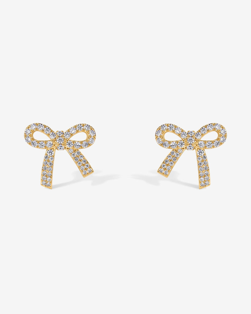 Cubic Zirconia Bow Stud Earrings   