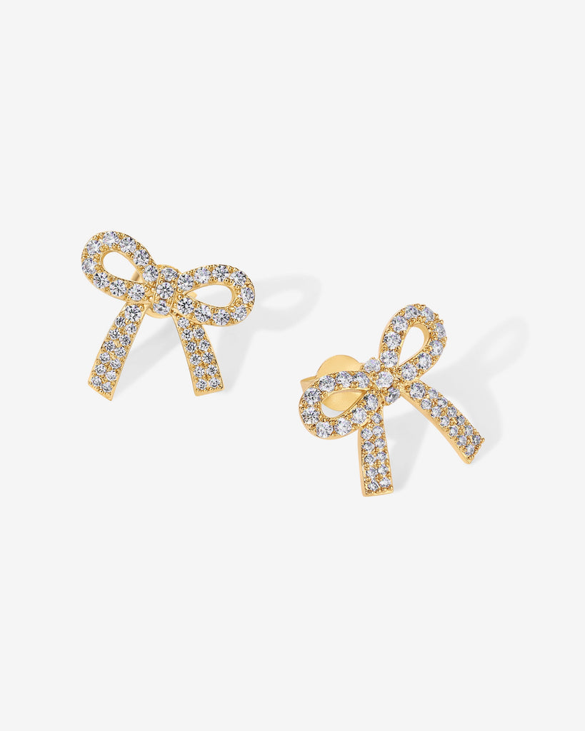 Cubic Zirconia Bow Stud Earrings   