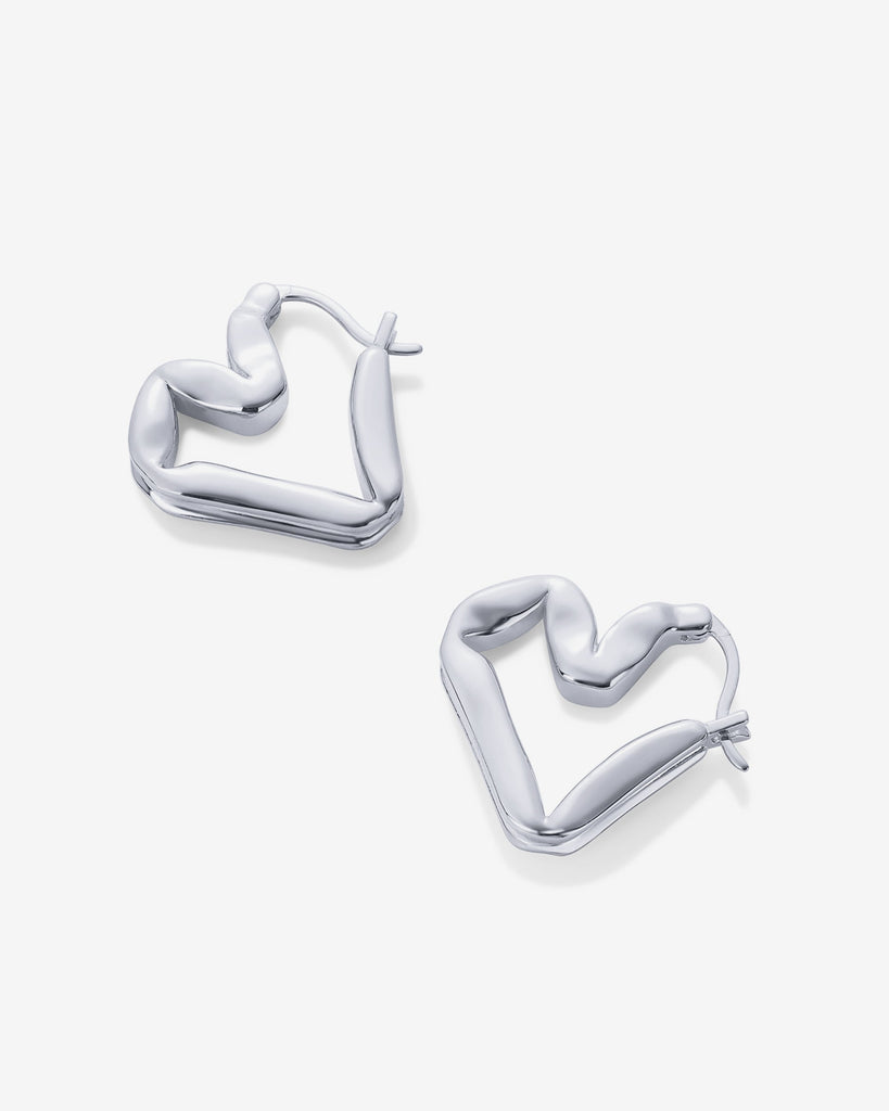 Graphic Heart Hoop Earrings   