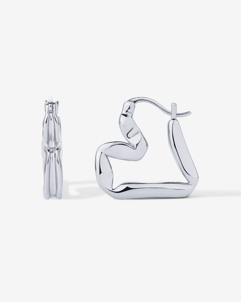 Graphic Heart Hoop Earrings   