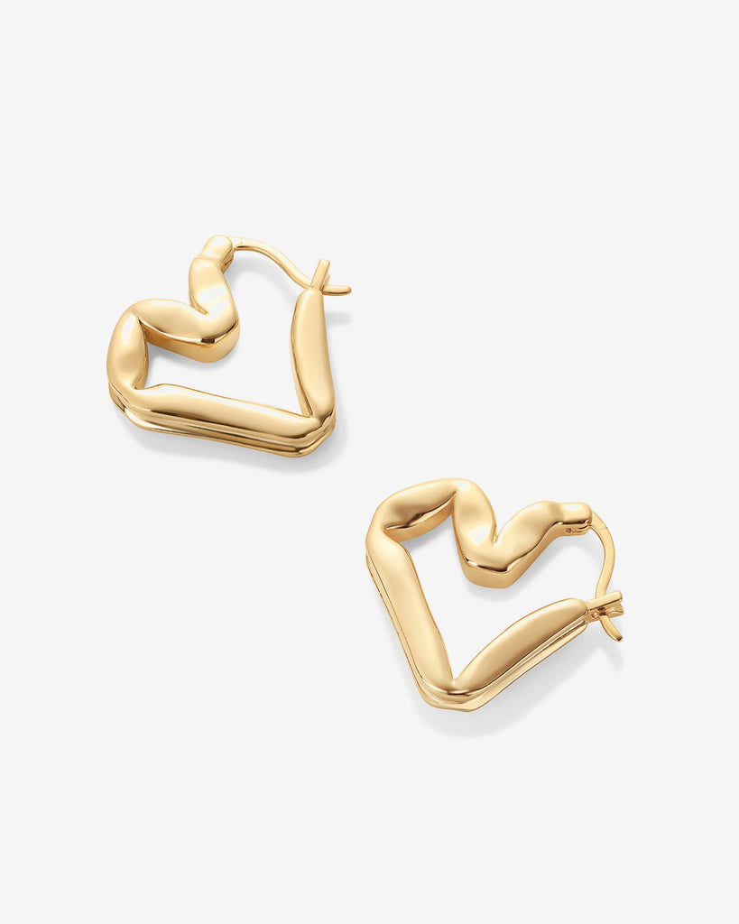 Graphic Heart Hoop Earrings   