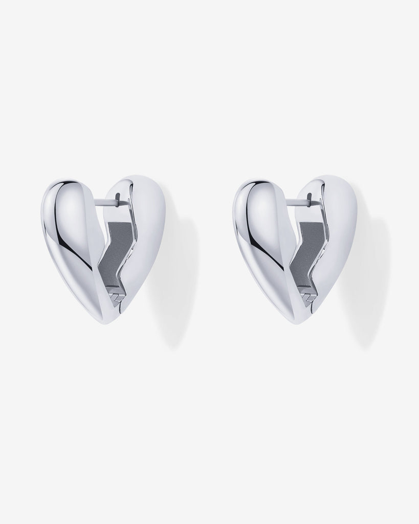 Brokenhearted Hoop Earrings #Variant_White Gold  