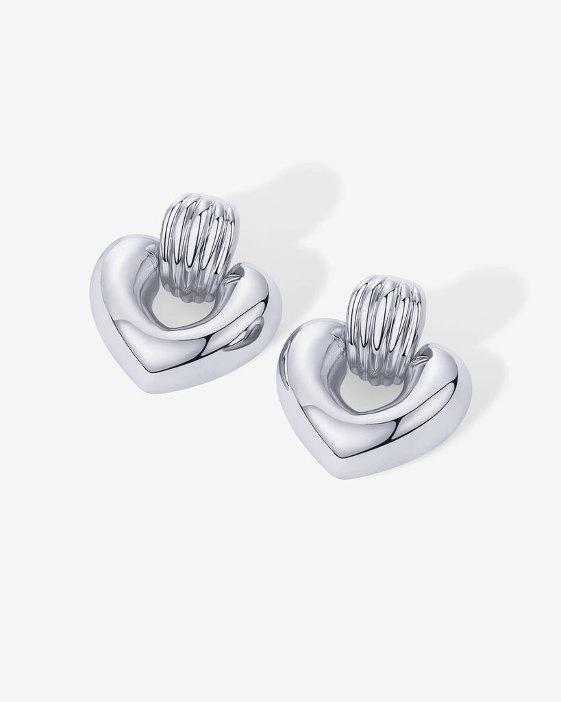 Mini Heart Door Knocker Earrings   