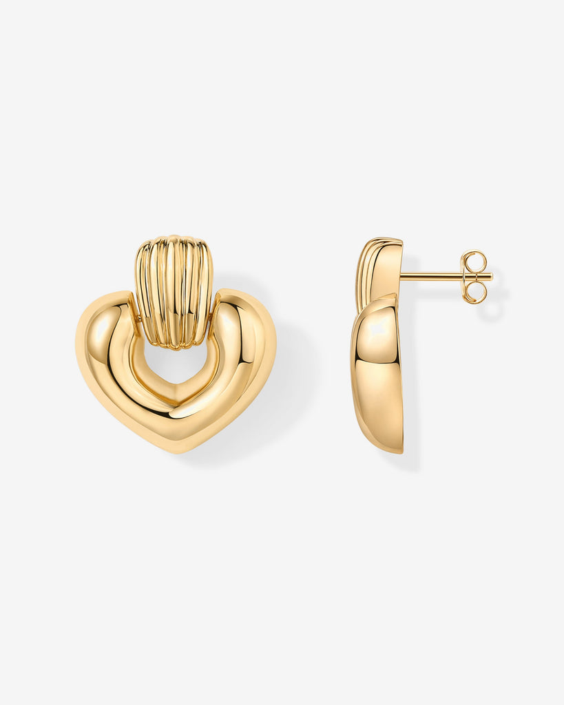 Mini Heart Door Knocker Earrings   