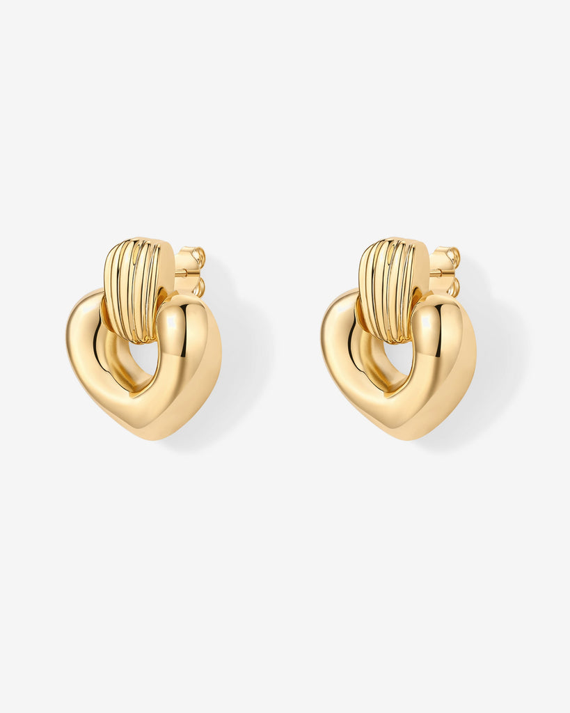 Mini Heart Door Knocker Earrings   