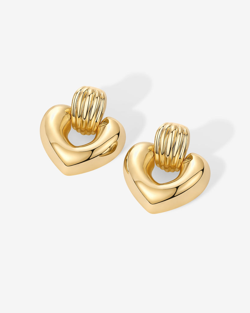 Mini Heart Door Knocker Earrings   