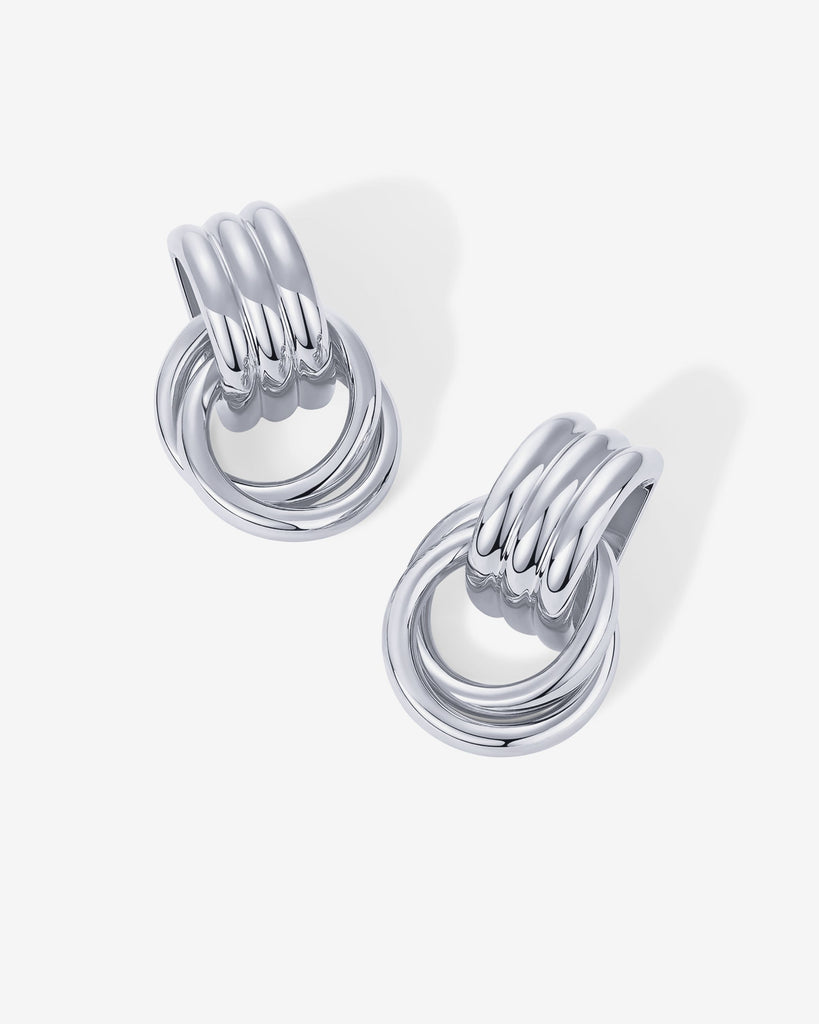 Geometric Dangle Earrings #Variant_White Gold  