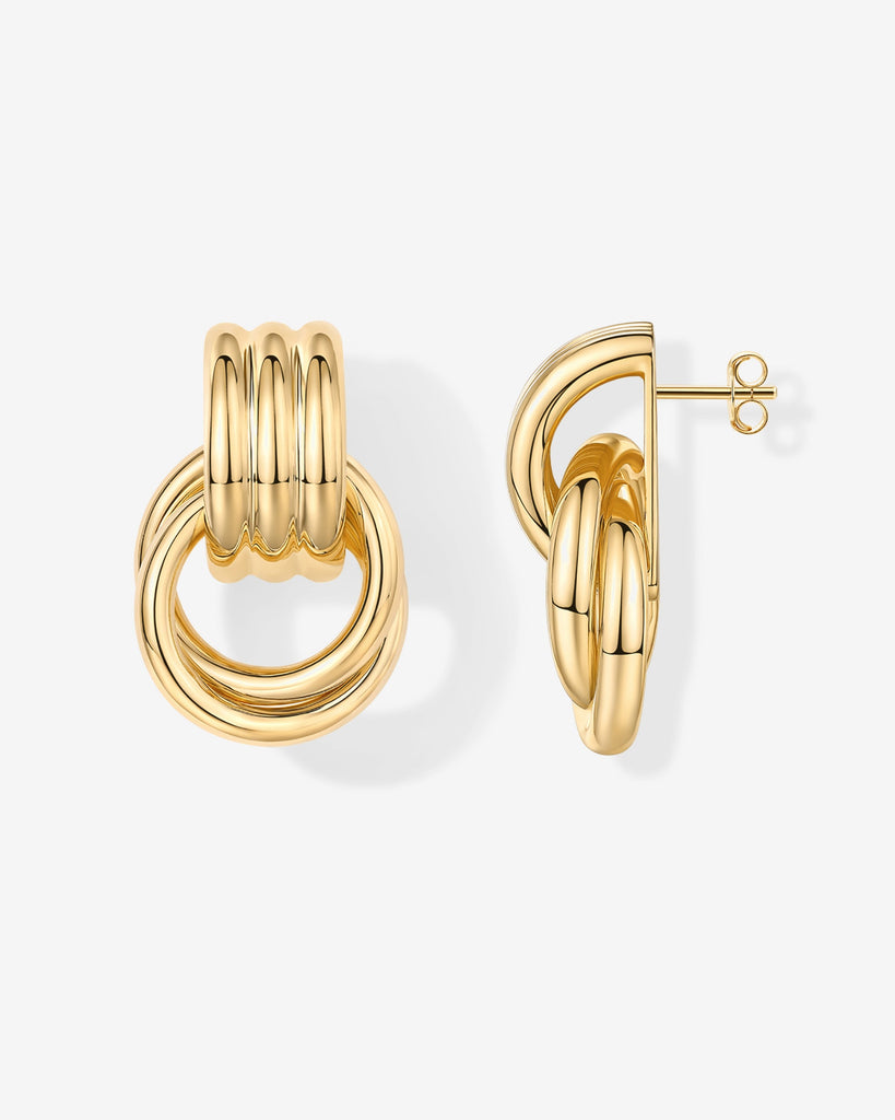 Geometric Dangle Earrings #Variant_Yellow Gold  