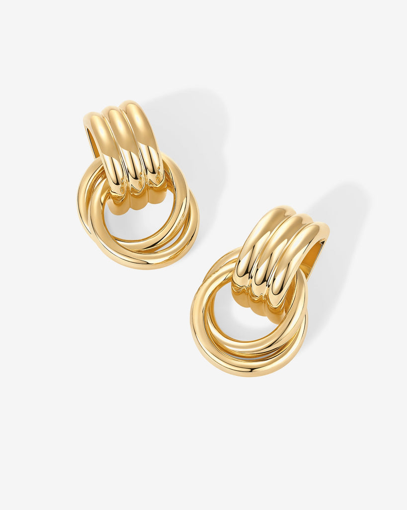 Geometric Dangle Earrings #Variant_Yellow Gold  