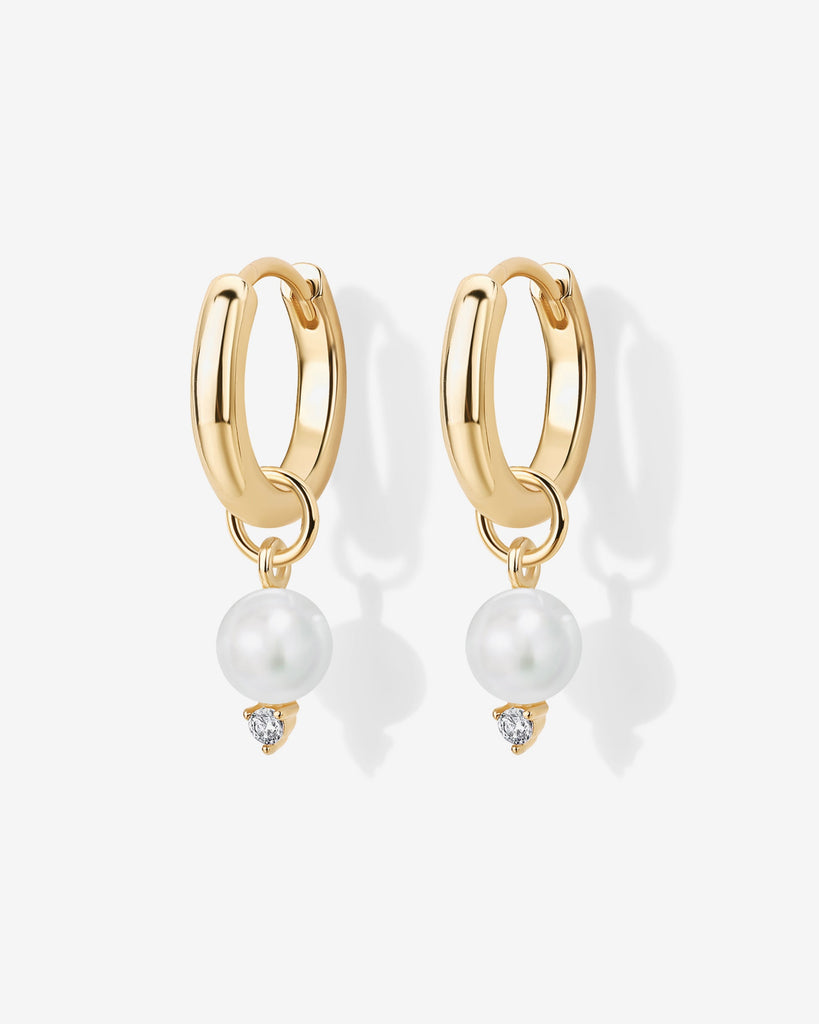 Mix and Match Huggie and Pearl Charm Set #Variant_Yellow Gold  