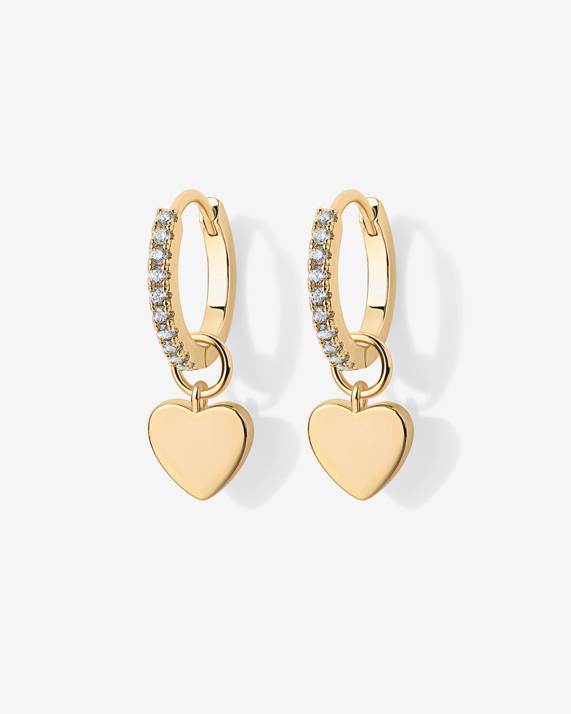 Mix and Match Huggie and Heart Charm Set #Variant_Yellow Gold  