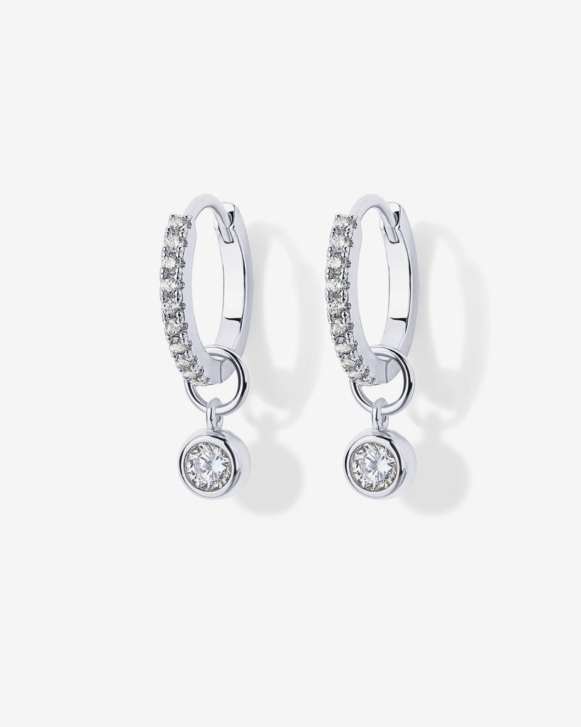 Mix and Match Huggie and Heart Charm Set #Variant_White Gold  