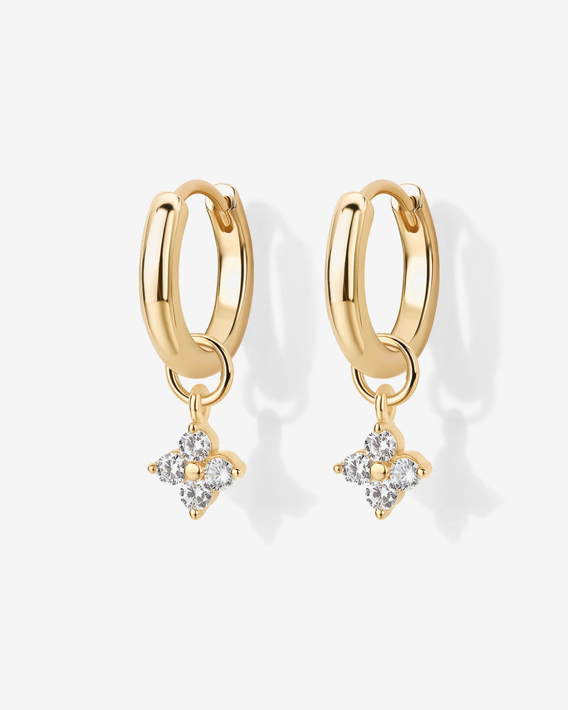 Mix and Match Huggie and Flower Charm Set #Variant_Yellow Gold  