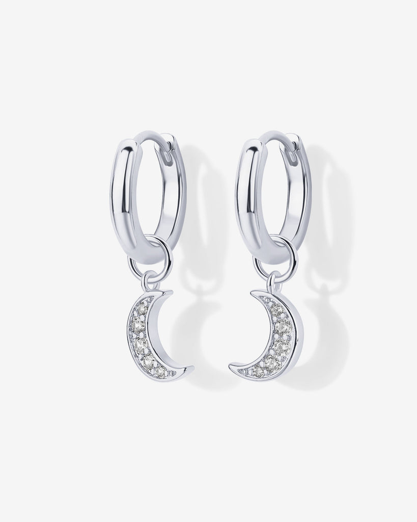 Mix and Match Huggie and Celestial Charm Set #Variant_White Gold  