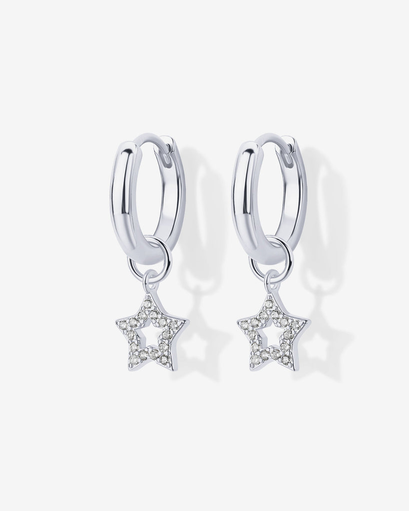 Mix and Match Huggie and Celestial Charm Set #Variant_White Gold  