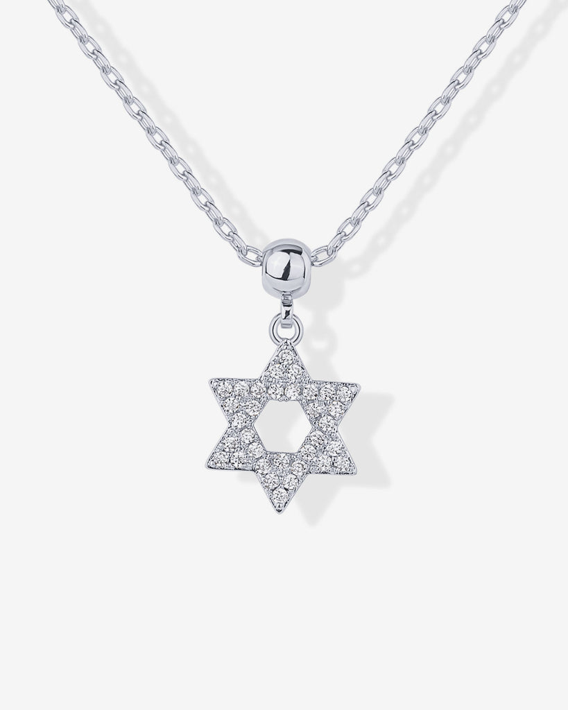 Star of David Pendant Necklace #Variant_White Gold / Star of David  